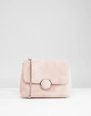 DUNE OCCASION SUEDE CROSS BODY BAG WITH CHAIN STRAP - PINK,BONIE