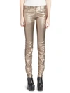 SAINT LAURENT Mid Rise Metallic Leather Trousers