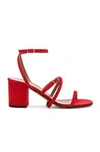 ALUMNAE ALUMNAE STRAPPY ANKLE WRAP SANDALS IN RED,ALUF-WZ27