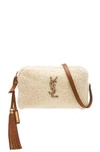 SAINT LAURENT Medium Shearling Monogramme Lou Satchel