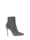 CASADEI SILVER BLADE HEEL ANKLE-BOOTS,10642415