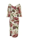 DOLCE & GABBANA FITTED FLORAL DRESS,10642776