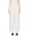 Y'S IVORY LINEN & COTTON BAGGY TROUSERS,YW-P15-009/IVORY