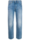 LEVI'S MID RISE CROPPED SKINNY JEANS