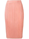 ISSEY MIYAKE PLEATS PLEASE BY ISSEY MIYAKE PLEATED STRAIGHT SKIRT - PINK