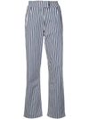ROCKINS ROCKINS STRIPED TAILORED TROUSERS - BLUE
