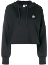 ADIDAS ORIGINALS ADIDAS ADIDAS ORIGINALS STYLING COMPLEMENTS CROPPED HOODIE - BLACK