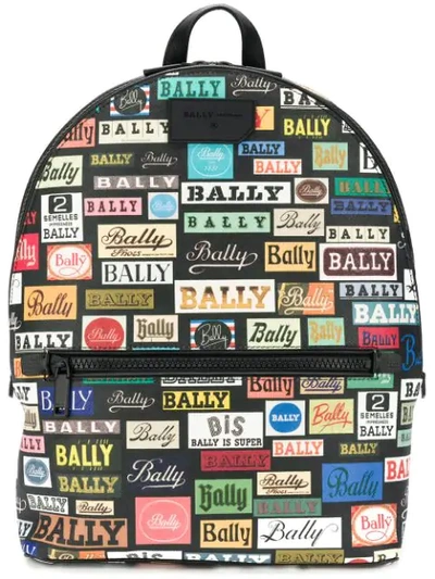 Bally Logo Print Backpack In Black