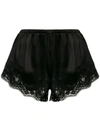 DOLCE & GABBANA LACE-TRIM SATIN SHORTS