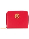 VERSACE VERSACE ZIPPED MEDUSA WALLET - RED