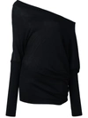 Tom Ford Wide Sweater With Bare Shoulders In Fine Cashmere In Black