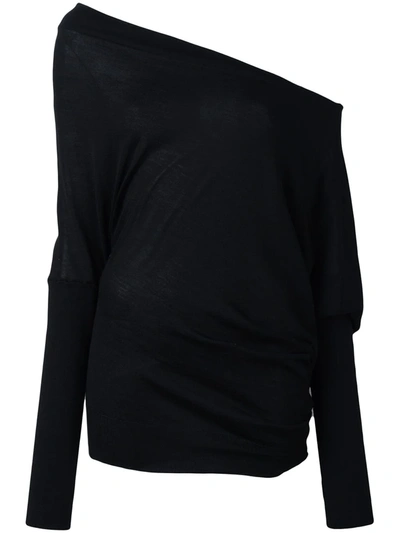 Tom Ford Wide Jumper With Bare Shoulders In Fine Cashmere In Nero