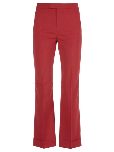 Maison Margiela Wool-blend Kick Flare Pants In Red