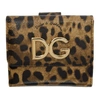 DOLCE & GABBANA DOLCE AND GABBANA BLACK AND BROWN LEOPARD FRENCH WALLET