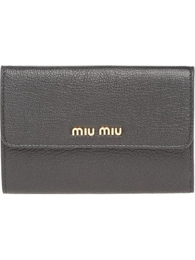 Miu Miu Short Contintental Wallet - Black