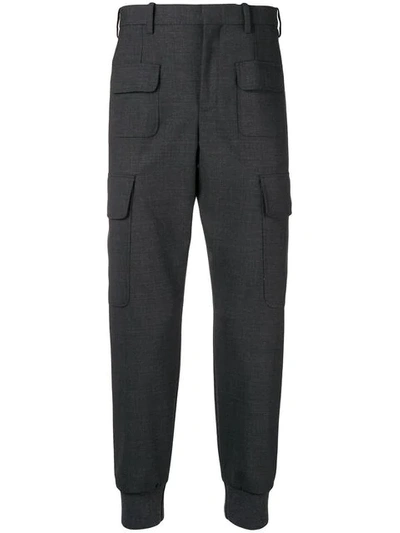 Neil Barrett Woven Trousers In Grey