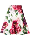 DOLCE & GABBANA FLORAL FLARED MINI SKIRT