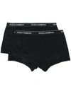 Dolce & Gabbana Underwear Two Pack Logo Waistband Boxers - Black In Black
