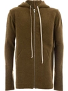 RICK OWENS RICK OWENS ZIP FRONT HOODIE - GREEN