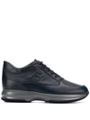 Hogan Interactive Biro Blue Leather Sneakers In Blue