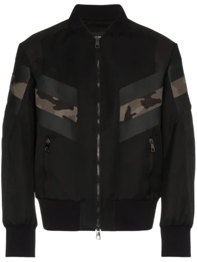 Neil Barrett Panelled Bomber Jacket In Black