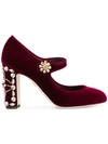 DOLCE & GABBANA JEWEL-EMBELLISHED MARY-JANE PUMPS