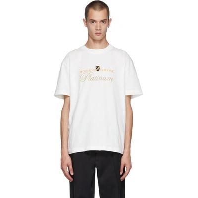 Alexander Wang Men's Rodeo Drive Platinum Embroidered T-shirt In White