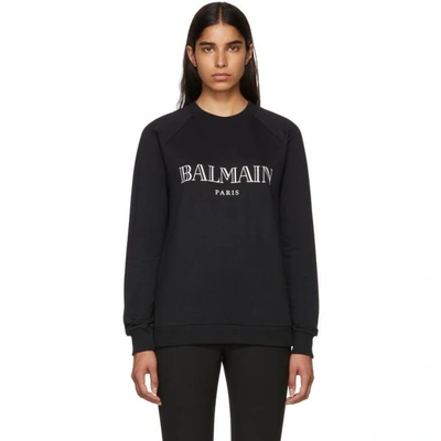 Balmain Longsleeved Logo Sweatshirt In Black And Other