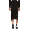 Balmain Button-embellished Jacquard-knit Midi Skirt In Black