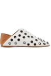 ACNE STUDIOS MIKA CRYSTAL-EMBELLISHED LEATHER COLLAPSIBLE-HEEL SLIPPERS,3074457345619092720