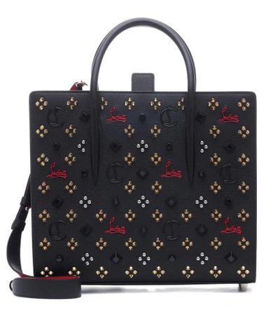 Christian Louboutin Medium Paloma Studded Leather Tote In Red