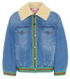 GUCCI Denim jacket with faux shearling,P00336052