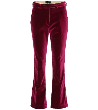 Etro Velvet Trousers In Red