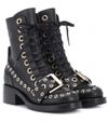 N°21 EMBELLISHED LEATHER ANKLE BOOTS,P00339242