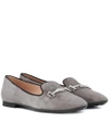 TOD'S DOUBLE T SUEDE LOAFERS,P00340462