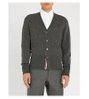 THOM BROWNE CABLE-KNIT WOOL AND COTTON-BLEND CARDIGAN