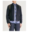 Alexander Mcqueen 骆驼-头发 和 皮革 轰炸机 夹克 In Navy