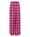PAPER LONDON Miami Pink Check Silk Trousers,MIAMI-CHECK