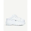 Buffalo 1329 White Suede Leather Sabot Sneaker In White