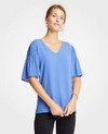 ANN TAYLOR SHIRRED SLEEVE TOP,471152