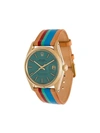 LA CALIFORNIENNE 14k Gold Aqua Rolex Oyster Perpetual Leather Watch