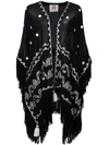 FIGUE FIGUE CORAZON FRINGED SHAWL - BLACK