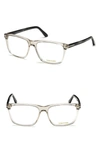 Tom Ford 56mm Square Optical Glasses - Transparent In Transparent