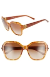 TORY BURCH REVA 56MM SQUARE SUNGLASSES - AMBER GRADIENT,TY712556-Y