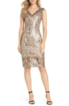 TADASHI SHOJI SEQUIN & LACE SHEATH DRESS,ATV2003M