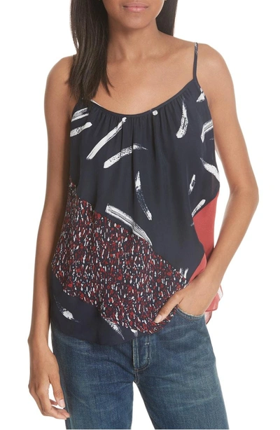 Joie Leniline Silk High-low Tank Top In Multi