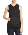 KENNETH COLE MIXED-MEDIA SLEEVELESS HOODIE,KCMM81808