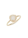 SUZANNE KALAN White Moonstone, Diamond and 14K Yellow Gold Ring,0400098096067