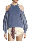 FREE PEOPLE Catch-A-Glimpse Cold-Shoulder Sweater,0400099109589