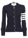 Thom Browne 4-bar Stripe Cardigan In Blu